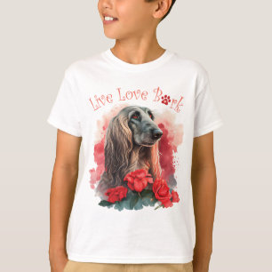 Camiseta Cachorro Floral Cute Afghan Hound