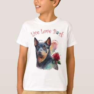 Camiseta Cachorro Floral Cute Australian Kelpie
