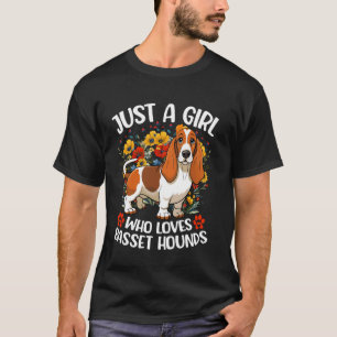 Camiseta Cachorro Floral Estético Apenas Uma Garota Que Ama