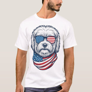 Camiseta Cachorro Fofinho Patriótico Ilustração Vetorial_1