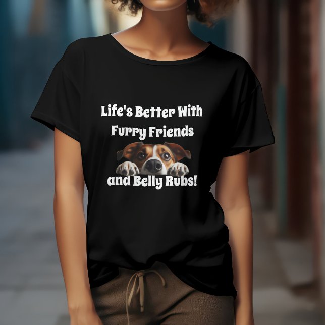 Camiseta Cachorro Fofo & Barriga Coçando (Criador carregado)