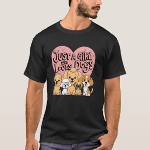 Camiseta Cachorro Fofo Cachorrinho Só Uma Garota Que Ama Ca