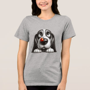 Camiseta Cachorro fofo com joaninha