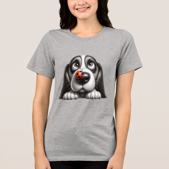Camiseta Cachorro fofo com joaninha (Frente)