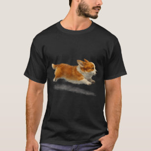 Camiseta Cachorro fofo correndo meme de arte engraçado de c