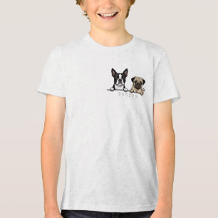 Camiseta Cachorro fofo de Boston Terrier & Pug para amantes