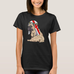 Camiseta Cachorro Fofo Pug Retro Bandeira Inglaterra Orgulh
