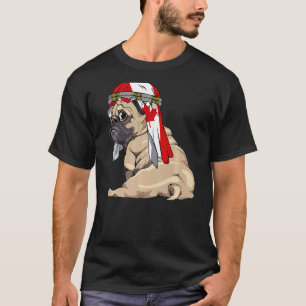 Camiseta Cachorro Fofo Pug Retro Orgulho Bandeira Canadá