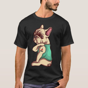 Camiseta Cachorro Francês Adoro Mãe Tatuagem