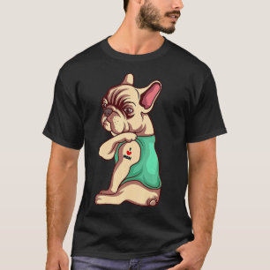 Camiseta Cachorro Francês Adoro Mãe Tatuagem
