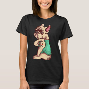 Camiseta Cachorro Francês Adoro Mamãe Tatuagem Lover Engraç