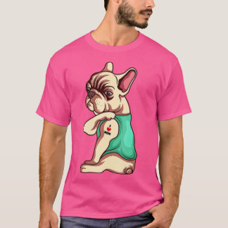 Camiseta Cachorro Francês Adoro Mamãe Tatuagem Lover Engraç