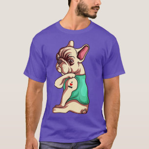 Camiseta Cachorro Francês Adoro Mamãe Tatuagem Lover Engraç