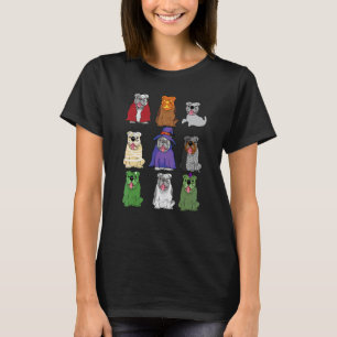 Camiseta Cachorro Francês Bonito Pug Feliz Dia das Bruxas