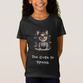 Camiseta Cachorro francês Bulldog Halloween Esqueleto Fofo