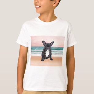 Camiseta Cachorro francês Bulldog Praia Sol Água