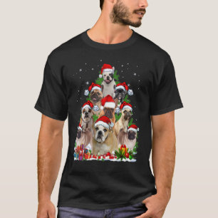 Camiseta Cachorro Francês Cachorro Árvore de Natal Cute Xma
