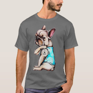Camiseta Cachorro Francês Cachorro Cachorro Tatuagem Adoro 