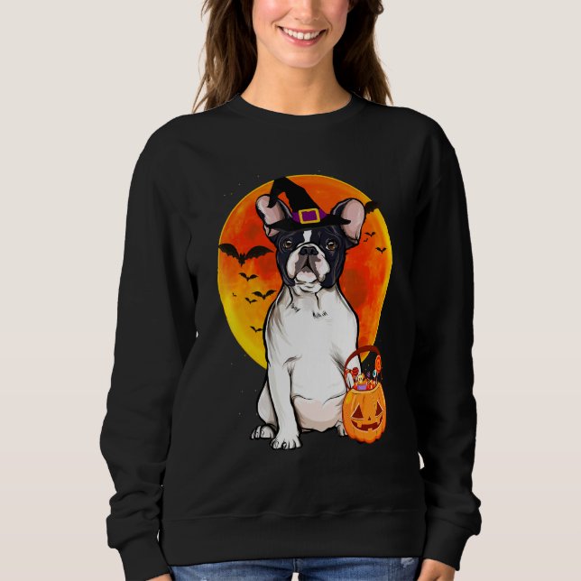 Camiseta Cachorro francês do Halloween Jack O Lantern Pumpk (Frente)