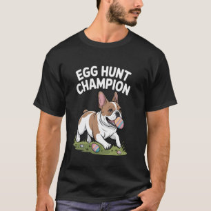 Camiseta Cachorro francês Páscoa Coelhinha Orelha Ovos Boni