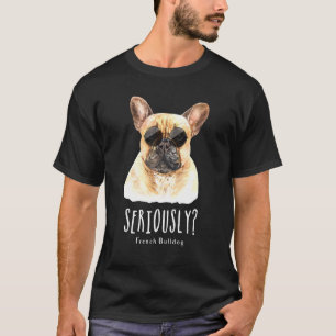 Camiseta Cachorro francês Vestindo óculos escuros Cachorro