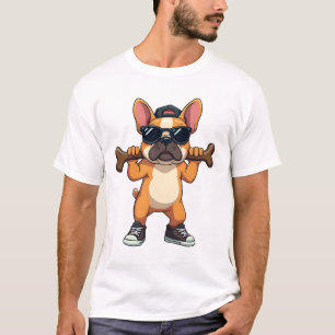Camiseta Cachorro Francês Vintage Legal Carregando Osso Car