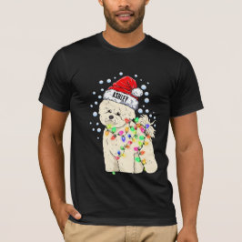 Camiseta Cachorro Frisé de Natal