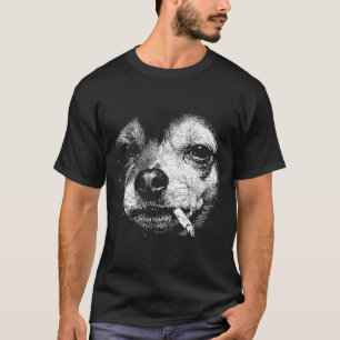 Camiseta Cachorro Fumando Cigarro Meme Engraçado Chihuahua