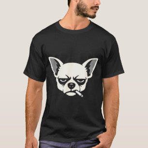 Camiseta Cachorro fumando cigarro meme engraçado de Chihuah