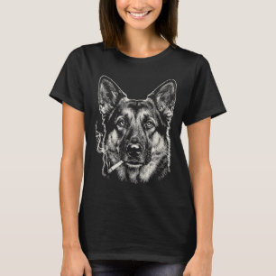 Camiseta Cachorro Fumando Cigarro Meme Engraçado de Pastor
