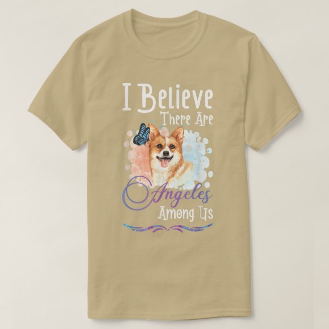Camiseta Cachorro Galês Bonito Cachorro Ao Lado Eu Acredito (Frente do Design)