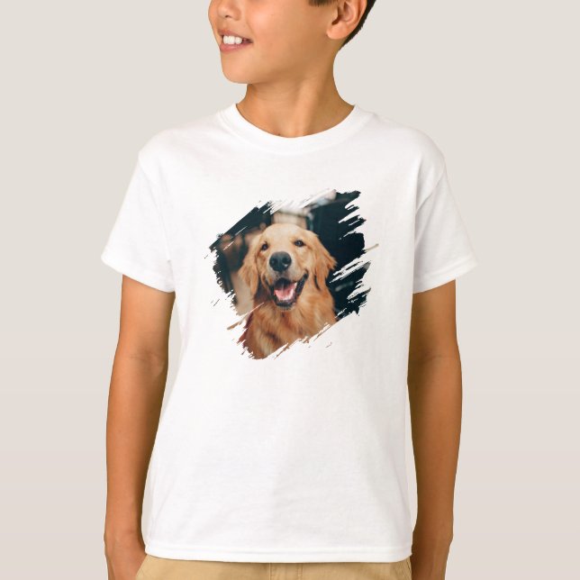 Camiseta Cachorro Gato Animal Pata Foto Personalizada Dia d (Frente)