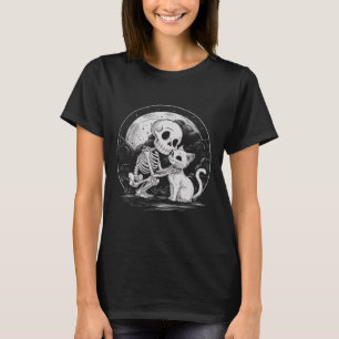 Camiseta Cachorro Gato Caveira Esqueleto Gatinho Fofo Gótic