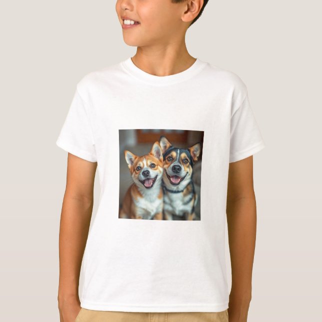 Camiseta Cachorro-gato e camiseta-gato - D animal adorável (Frente)