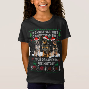 Camiseta Cachorro Gelado Australiano Que Árvore de Natal Fe