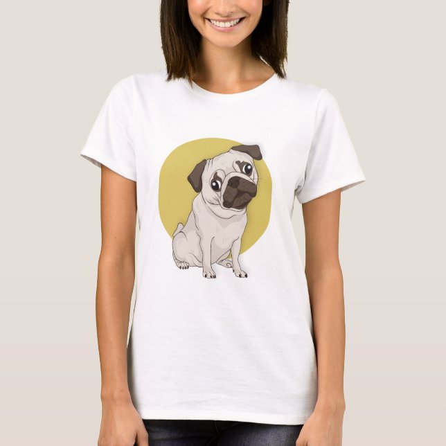 Camiseta Cachorro Gelado de Mão Desenhado Cachorro feminino (Frente)