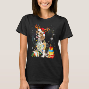 Camiseta Cachorro Gelado Luz Santa Hétero Árvore de Natal