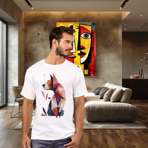 Camiseta Cachorro Geométrico Desenho Abstrato de Polígono A