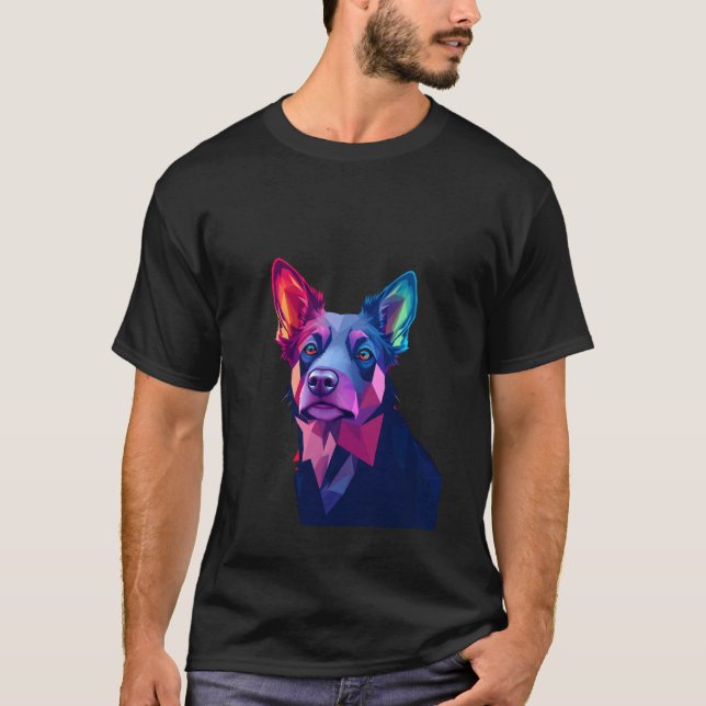 Camiseta Cachorro Geométrico Vibrante (Frente)