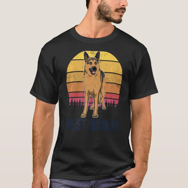 Camiseta Cachorro german shepherd Cachorro GSD Raça 4 (Frente)