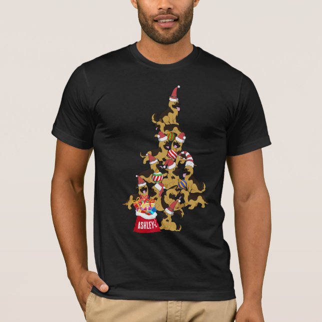 Camiseta Cachorro German shepherd de Natal Cachorro Cachorr (Frente)