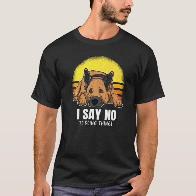 Camiseta Cachorro german shepherd Gsd Sunset 16 (Frente)