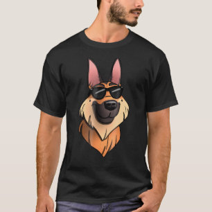 Camiseta Cachorro German shepherd legal com óculos de sol