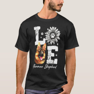 Camiseta Cachorro german shepherd Pata Girassol