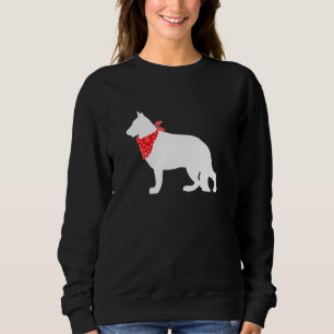 Camiseta Cachorro german shepherd Vestindo Bandana Vermelha