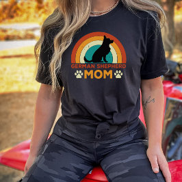 Camiseta Cachorro German shepherd Vintage Mãe Sunset
