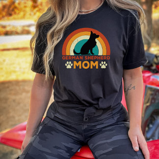 Camiseta Cachorro German shepherd Vintage Mãe Sunset