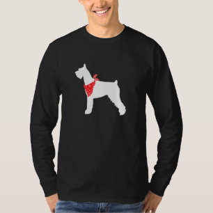Camiseta Cachorro Giant Schnauzer Vestindo Red Bandana