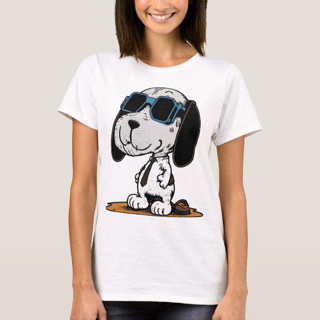 Camiseta Cachorro giro em óculos de sol (Frente)