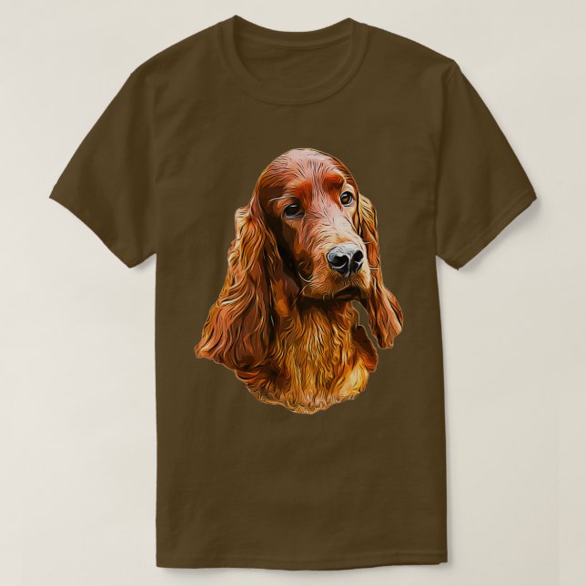 Camiseta Cachorro Glamoroso Irlandês Setter (Frente do Design)